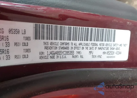 2000 Jeep Grand Cherokee Laredo z USA, uszkodzony, nr VIN 1J4GW48S5YC395355